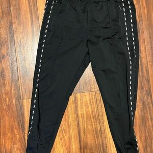 PINK Victoria's Secret Black Joggers with White Accents